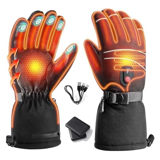 Heated Gloves, 5000mAh Rechargeable Battery, 3 Heating Levels, Waterproof Touchscreen, Men Women, Ski Hunting Fishing Cycling