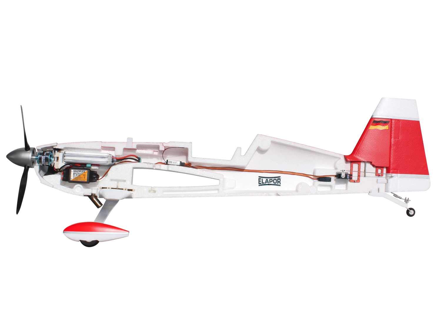 MULTIPLEX EXTRA 300S RR 100% FERTIG GEBAUT MIT ANTRIEB UND SERVOS, AUS ELAPOR