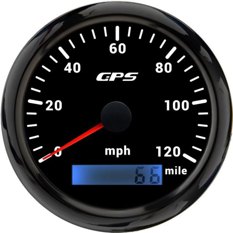 ELING 85mm GPS Speed Gauge 0-120MPH Odometer with 7 Colors Backlight 12V 24V for RV SUV Vans