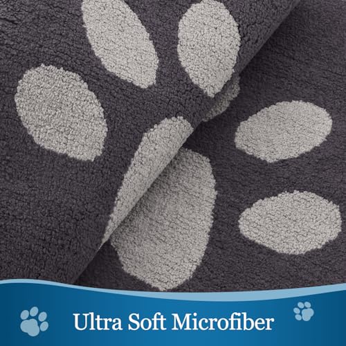 Buganda Dog Door Mat for Muddy Paws, Absorbent Dirt Trapper Washable Indoor Door Mat, Non Slip Low-Profile Mud Mat for Dogs, Front Entrance Door Mat for Inside Floor (30x20 Inches, Dark Grey)