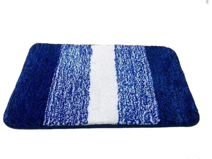 Image of NAMCHI Comfort Microfiber Bathroom Mat Anti Skid-Highly Absorbent Super Soft Door Mats for Home Kitchen Living Room-1500 GSM Floor Mat-40 x 60 cm (Blue Striped)