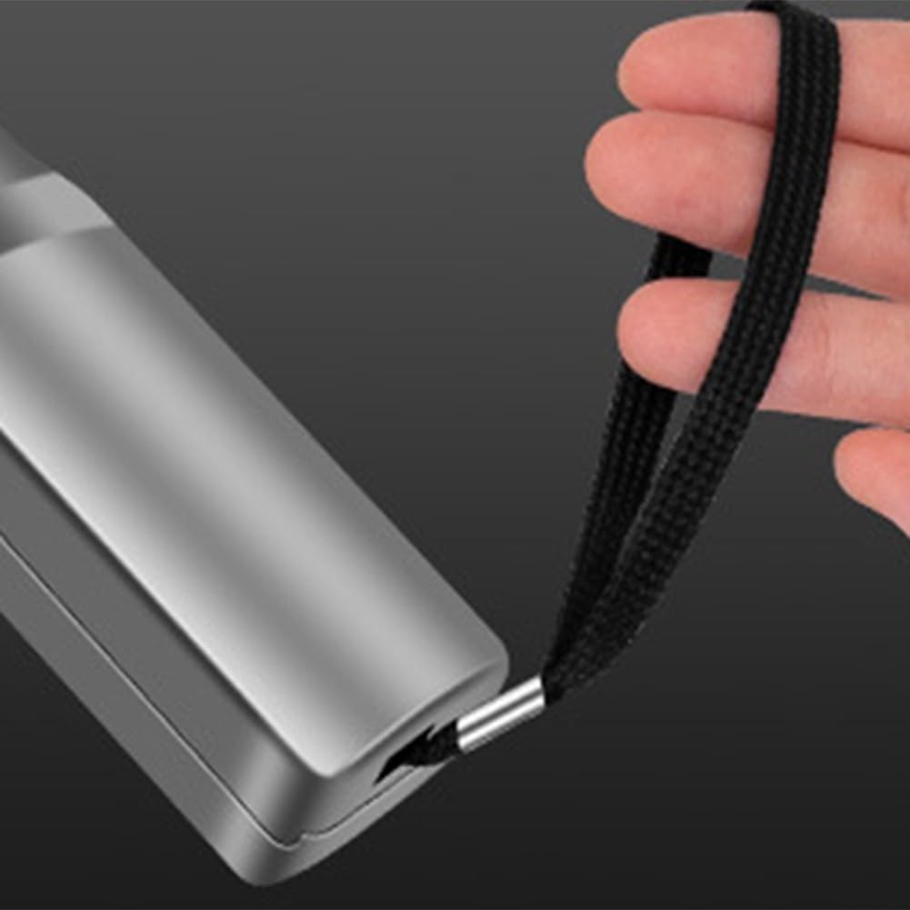 Close-up of the wrist strap attachment on the metal detector