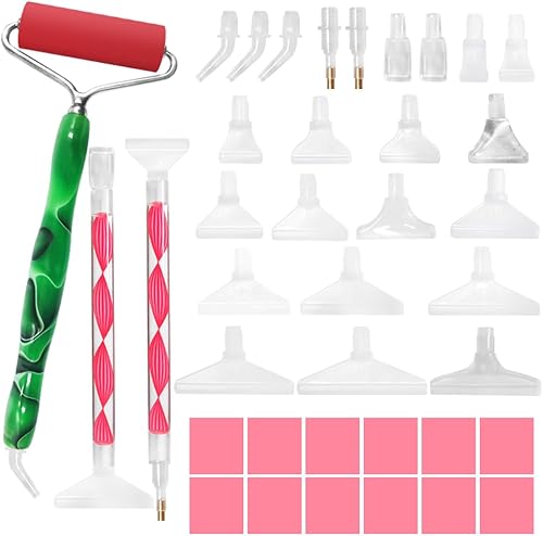 lyfLux Kit de arte de diamantes de 39 piezas, pinturas artísticas de diamantes 5D, manualidades de bricolaje, decoración de bordado (con rodillo)