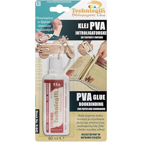 Technicqll 1 X Clear PVA Adhesive Glue for Paper Cardboard DIY Models Books Water Resistant Strong 80Ml Cover