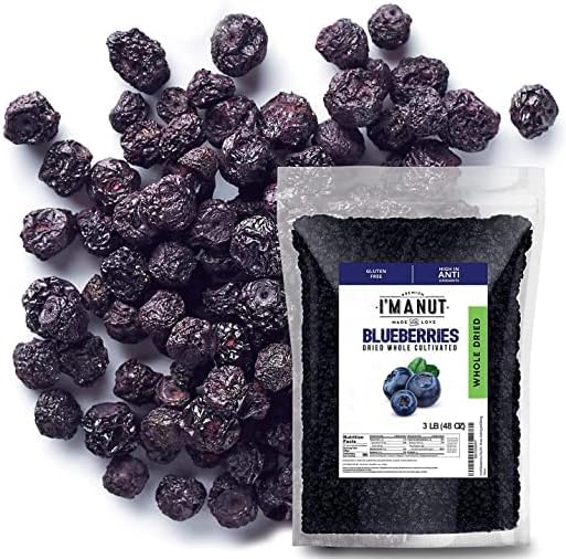 Dried Blueberries 1 lb (16 oz) – Gluten-Free & Peanut-Free, Slightly Sweetened – Great for Baking & Snacking – Berries with Benefits