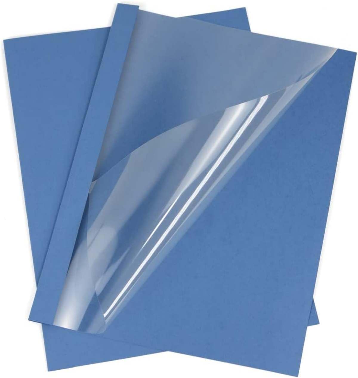 20Pack Thermal Binding Covers,Blue Transparent A4 Thermal Binding Covers (6mm(50 hojas))