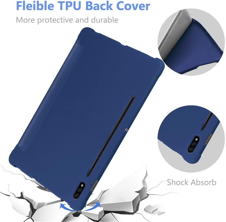 Compatible with Case for Samsung Galaxy Tab S8 (2022) 11 inch, Ultra Slim Lightweight TPU Silicone Soft Shell Magnetic Cover Case with Stand for Samsung Galaxy Tab S8 Tablet case (Black)
