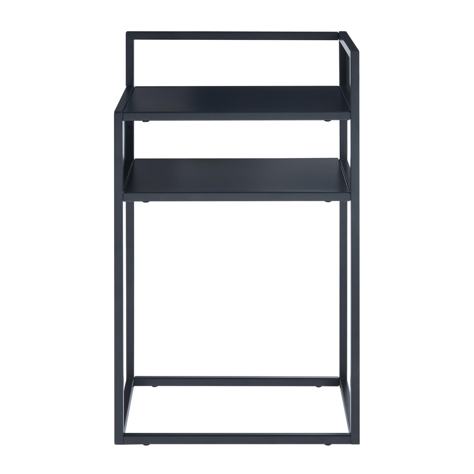 [en.casa] Beistelltisch Riihimäki Wohnzimmertisch mit Ablagefach Couchtisch Ablagetisch Schwarz matt Nachttisch Metall Sofatisch 65 x 40 x 30 cm
