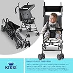 KIDIZ® Kinderwagen CITY Buggy Kinderbuggy klappbar Liegebuggy Sportwagen Faltbar 360° 4-Zoll-Räder Inkl. Sonnen- und Regenverdeck zusammenklappbar 5-Punkt-Sicherheitsgurt ab 6 Monate, Anthrazit