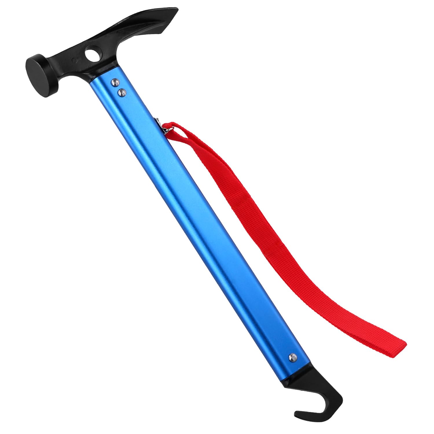 QWORK® Marteau de Camping 30.5 cm, Maillet Camping Extérieur en Aluminium, Marteau de Tente Multifonctionnel avec Extracteur de Piquets de Tente