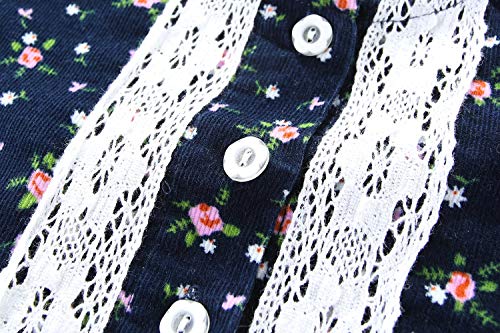 Vestido de pana para niñas Mud Kingdom marrón de 4 años con estilo vintage floral 5