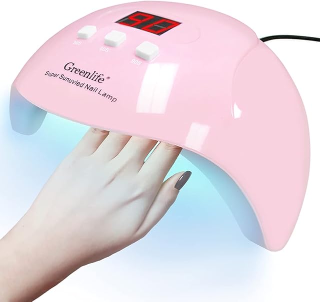 Nail Lamp, Nail Dryer, GreenLife 54W 18pcs LED UV Nail Lights for Gel Nail Polish Dryer Curing Lamp with 3 Timers Auto Sensor LED Digital Display USB Plug Protable Convenient for Manicure Pedicure