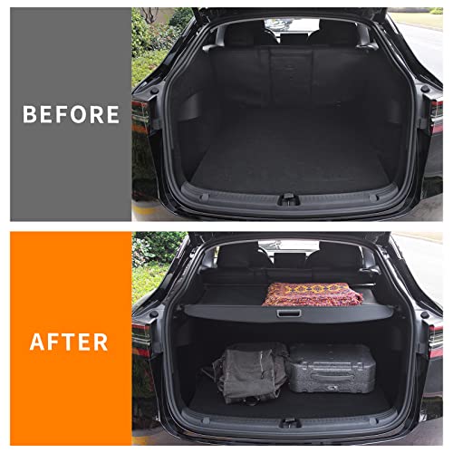 Bomely Fit 2020 2021 2022 Tesla Model Y Cargo Cover Rear Trunk Cover Retractable Upgrade Security Black Shield Shade Cover For 5-Seater Model Y Accessories #TOP1