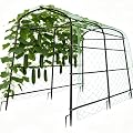 unho 87inch Metal Garden Trellis Arch for Climbing Plants - Polyethylene-Coated Anti-Rust, Heavy Duty, Wide Walk-Through Outdoor Arch with Net, for Cucumber Tomato Squash Zucchini Peas Grape Flowers