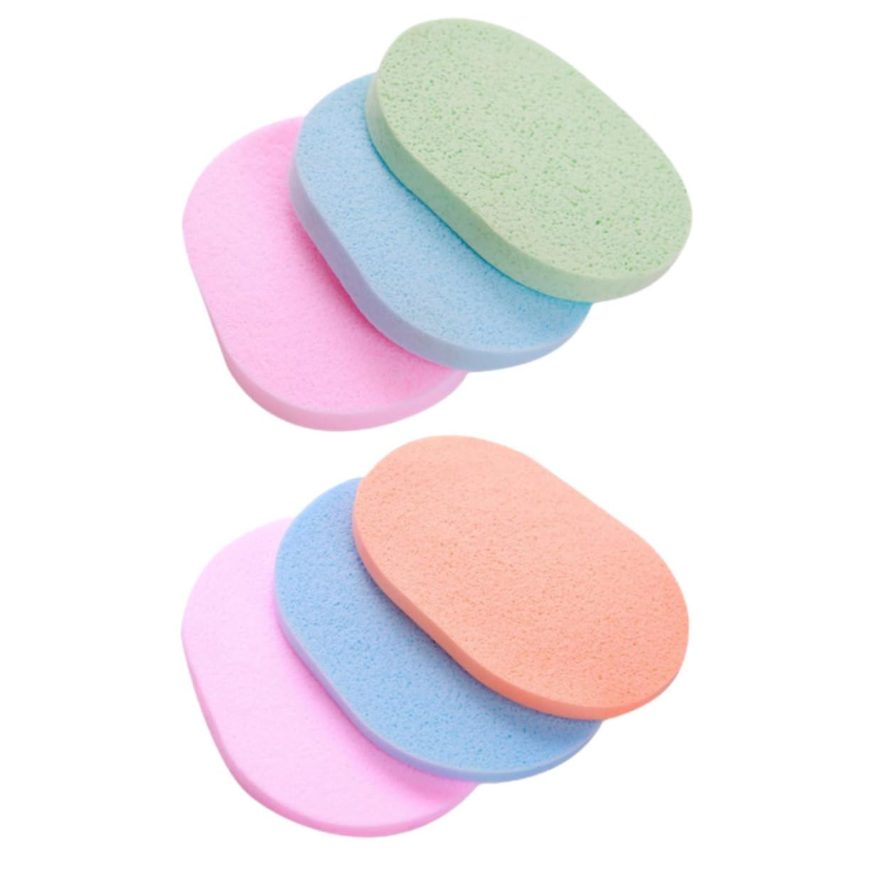 FOMIYES 6pcs Portable Facial Sponges Multi-Function Exfoliating Face Scrubbers Compact Reusable Skin-Friendly Makeup Removal Pads for Household and Travel Use