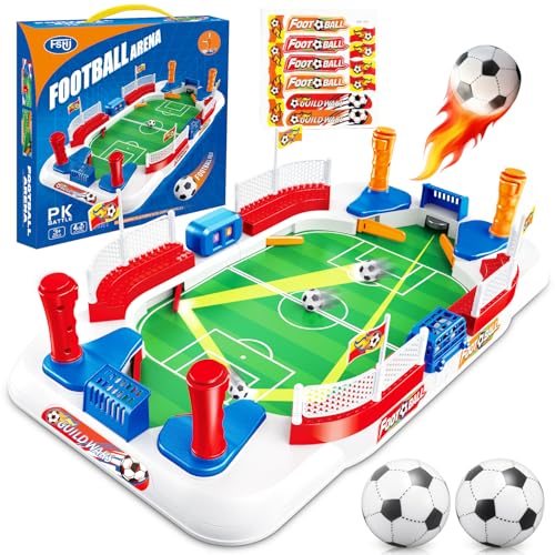 SACBRZZ Futbolin para Crianças, Mini Futbolin, com 2 Futebol, Contador, Adesivo, Futbolin para Adultos, Jogos Interativos Jogo de Futbolin para 4 5 6 7 8 9 10 Anos, Presentes de Futebol para Crianças
