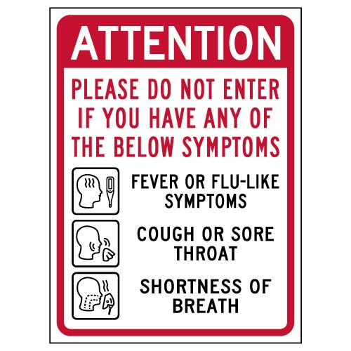 STOPSignsAndMore - Peel and Stick Label - Attention Do Not Enter If You are Sick - 6" x 8" (Pack of 3) - Non-Reflective | White Vinyl Material