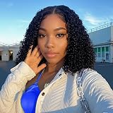 Kerberey 13x4 HD Lace Front Bob Wigs Human Hair Deep Wave Pre Plucked Short Curly Bob Wig Human Hair Transparent Lace Frontal Wigs for Black Women Natural Black 12 Inch