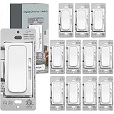 (12 Pack) UNIELE Digital Slim Dimmer Switch Single-Pole/3 Way for 200W Dimmable LED/CFL Lights and 6