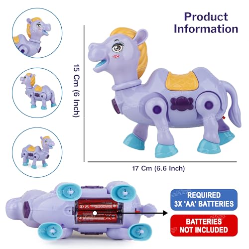 Image of Zest 4 Toyz Musical Toy for Kids | Musical Camel Toy for Kids | Flashing Lights & Sound Toys | Interactive Baby Crawling Toy | Battery Operated Toys | Birthday Gift for Boys and Girls - Purple