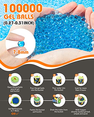 Metira 2 Set Electric Splatter Ball Toy, Full Auto Water Ball Blaster Toy With 100000 Gel Ball For Birthday, Outdoor Team Games, New Year, Daily Reward, Halloween, For Kids Ages 12+ #TOP3