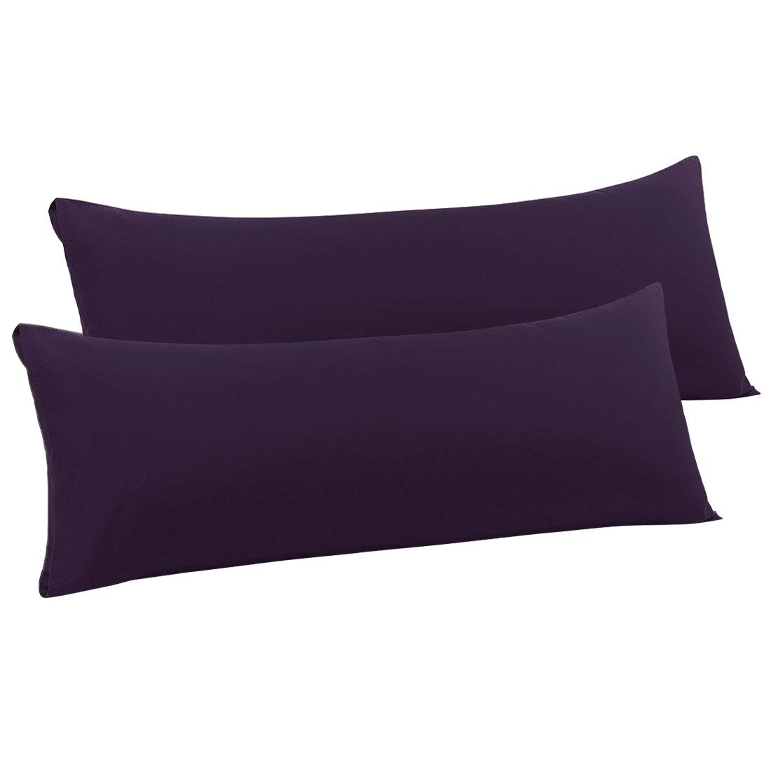 PiccoCasa 2 Packs Body Pillow Case, Luxury 1800 Microfiber Purple Pillowcases No Zipper, Soft Full Body Pillow Covers for Long Pillows Body(20"x72")