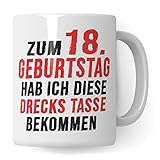 Pagma Druck 18. Geburtstag lustige Geschenke, Tasse 18 Jahre alt Werden, Becher 18 Geburtstag Geschenkideen, Volljährig Kaffeetasse Junge Mädchen