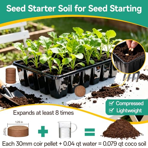 Image of ZeeDix 100 Pcs (30mm) Compressed Coco Coir Fiber Potting Soil Seed Starters - Organic Coco Coir Pellet Fiber Soil for Planting Bonsai, Herbs, Plants, Flowers and Vegetables