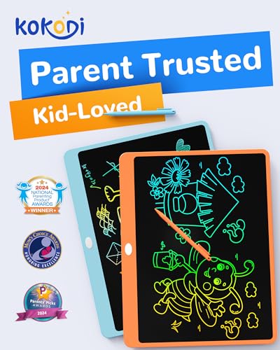 Image of KOKODI LCD Writing Tablet, 16 Inch Colorful Toddler Doodle Board Drawing Tablet, Erasable Reusable Electronic Drawing Pads, Educational and Learning Toy for 3-6 Years Old Boy and Girls(Orange)