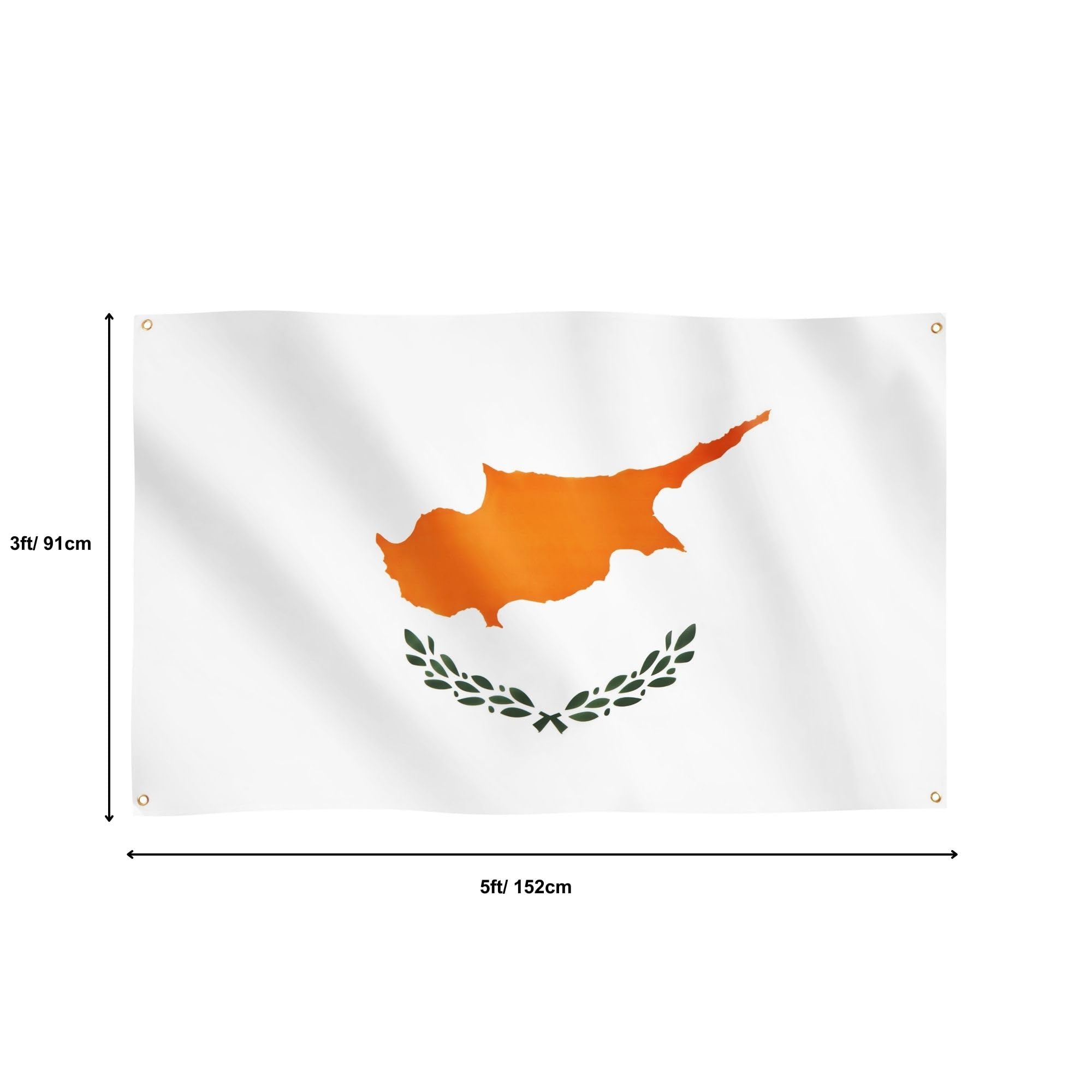 Runesol Cyprus Flag, 91x152cm, 3ft x 5ft, Cypriote Republic Flag, Cyprian, Independence Day, National Day - Image 2