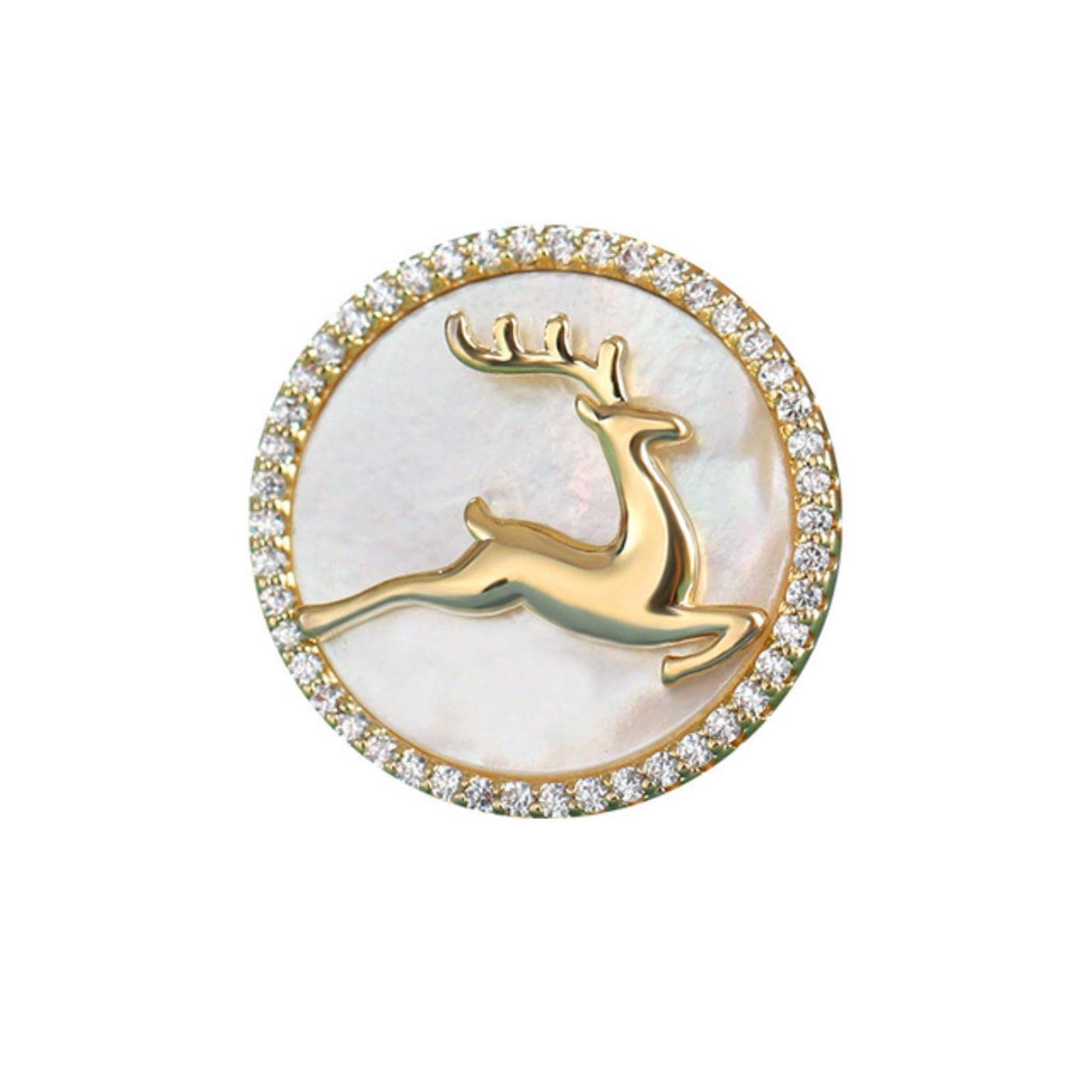 MAYIYAHO Animal Deer Magnet Brooches for Women Metal Magnetic Crystal Hijab Clips Female Scarf Shirt Collar Luxulry Accessories