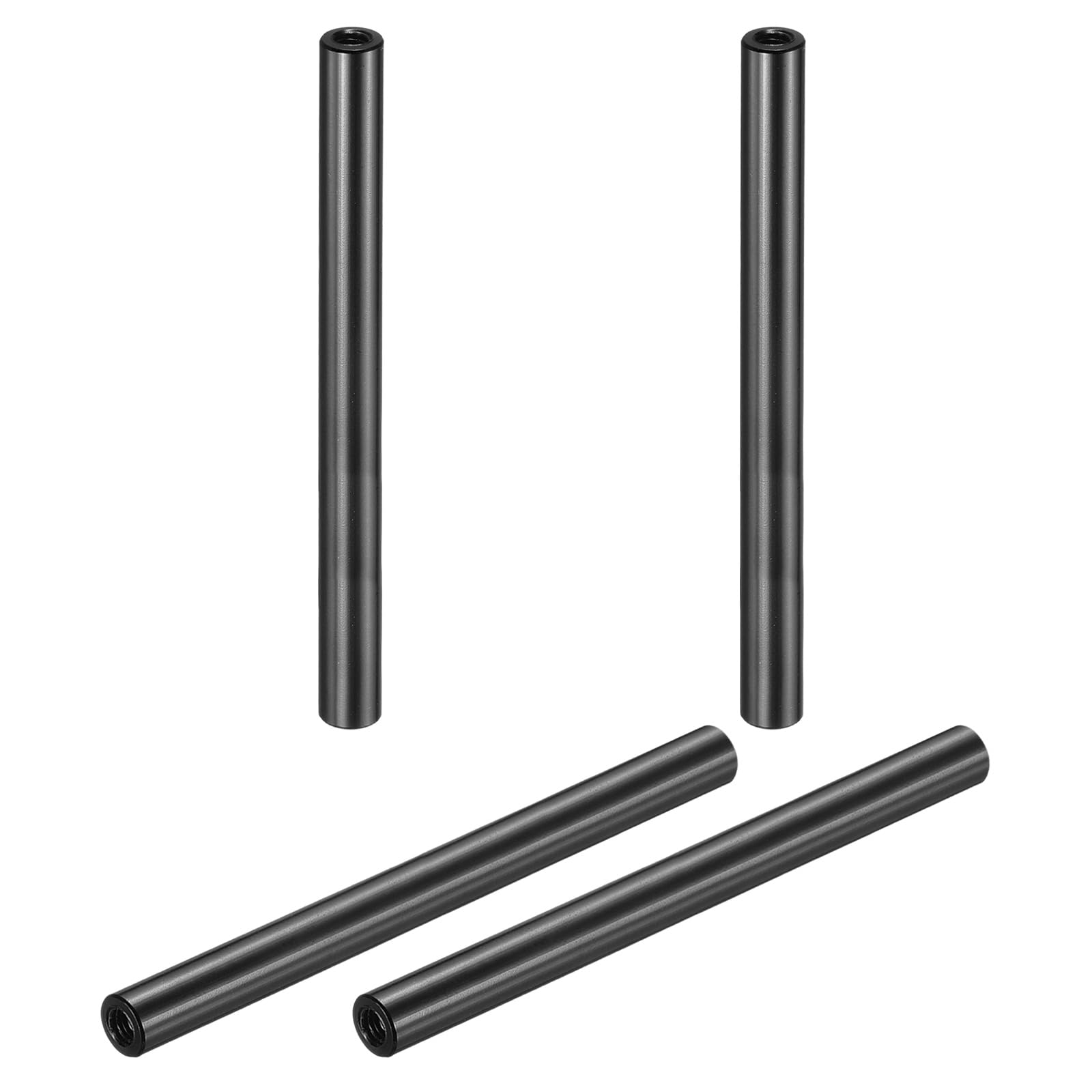 sourcing map 4 Pcs M3x60mm Round Aluminum Standoff Column Spacer, Coupling Screws Female Threaded Spacers for RC Multirotor Parts DIY FPV Quadcopter (Black) โ image 1