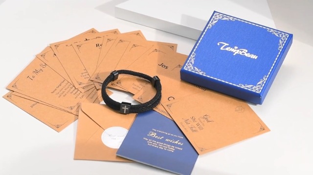 Pulsera trenzada cruz TempBeau para hombres y mujeres miniatura 7