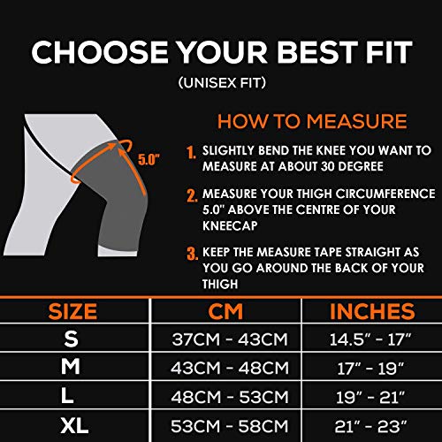 Image of Hykes Orthopedic Knee Cap Compression Support for Gym Running Cycling Sports Jogging Workout Pain Relief (Pair)