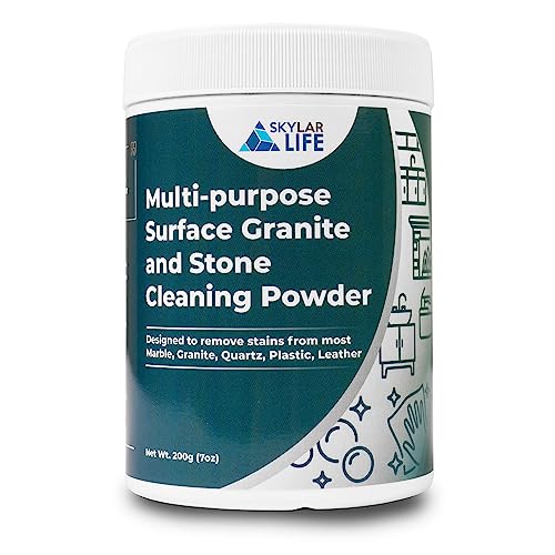 Comparison: Best Stain Remover For Quartz Countertops 8 Skylarlife Multi-purpose Surface Stone Cleaning Powder (200g) to remove rust stain, yellowing, oil stains, from most marble, granite, quartz, concrete, countertop and other non-porous surface, remove adhesive spots and stains from boat and plastic and leather