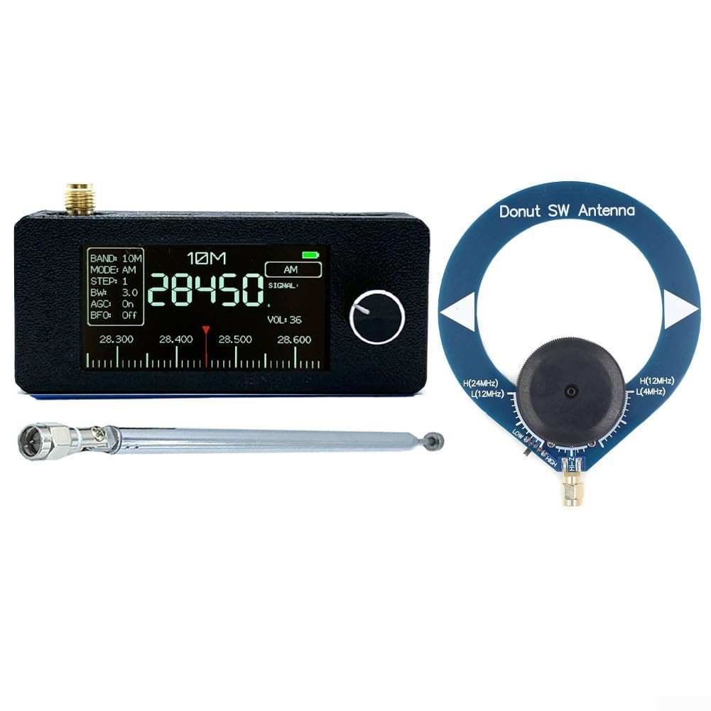 Receptor de radio de frecuencia completa, mini radio de bolsillo de 0.5-108 MHz, radio digital portátil con antena de bucle para camping, hogar, viajes al aire libre (B)