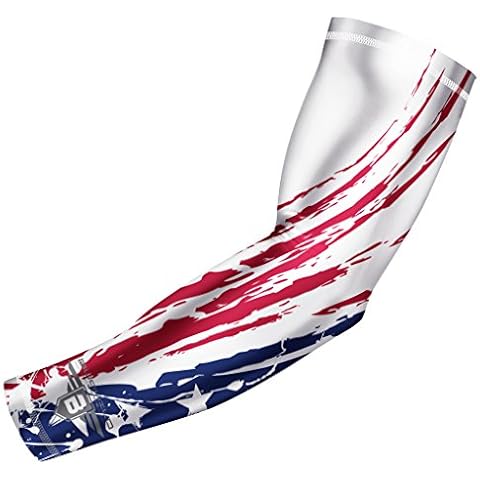 Bucwild Sports USA Mexico P. R. Flag Compression Arm Sleeve - Youth - Adult - Baseball Football Cover
