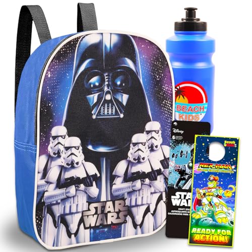 Star Wars Mini Backpack Set for Kids - Bundle with 11” Darth Vader Backpack, Water Bottle, Stickers, More | Darth Vader School Backpack