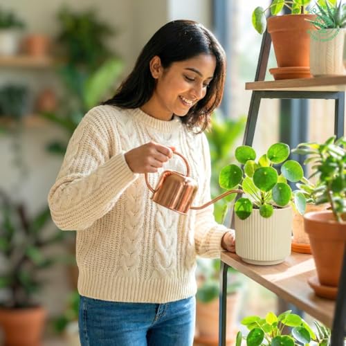 Image of Yo Green Modern Ribbed Ceramic Planter Pot | White Matte Indoor Plant Pot for Home, Office & Living Room Decor (Ribbed Design-4 Inch-Yellow)