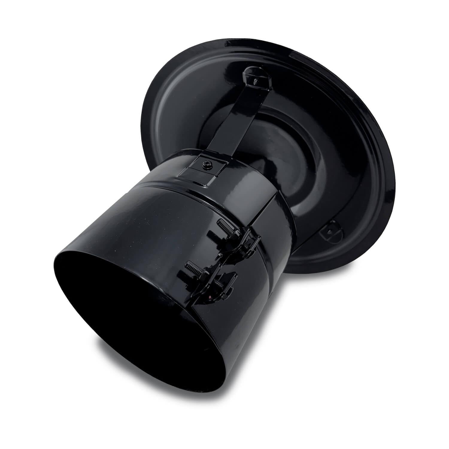 Sombrerete Fijo para chimeneas en Acero pintado en Negro - Serie lisa - 300 mm