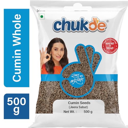 Image of Chukde - Jeera Sabut (17.63 OZ) - Cumin Seeds - Aromatic & Flavorful for Curry & Spice Mixes - Ideal for Spices, Cooking, & Health Benefits - Whole Spices - 500 Gm (Pack of 2)