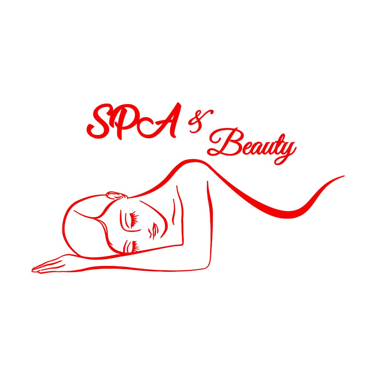 Vinyl Art Sticker Spa Beauty Girl Massage Therapy Wellness 72x128.3cm Art Decoration Extra Large red