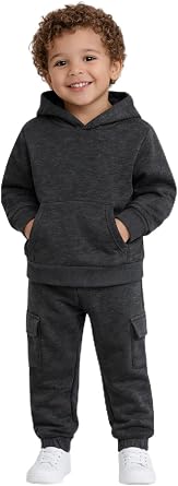 Quad Seven Toddler Boys Sweatsuit Set - 2 Piece Fleece Pullover Boys Hoodie and Cargo Sweatpants with Pockets Sizes 2T-7
