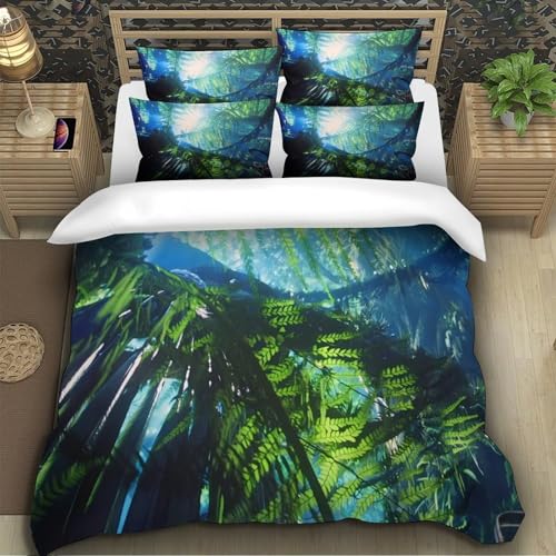 Housse de couette 3D impression jungle drap de lit Super King - 5