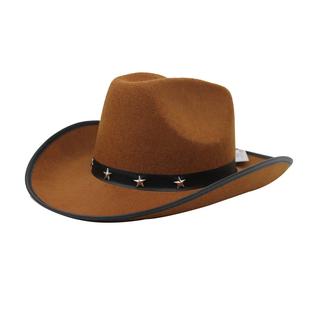 12 x marrone COWBOY a cappello FANCY accessori per Costume da donna COWGIRL COWBOY Cappello trappole WILD WEST BULK