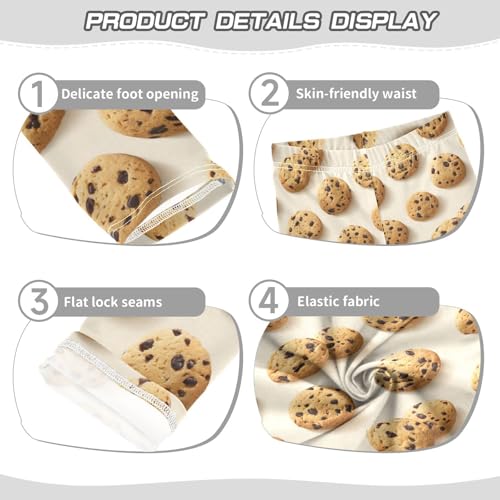 Vdsrup Girls Leggings Chocolate Cookie Kids Length Leggings Pants Toddler Athletic Soft Tights Trousers 4T3