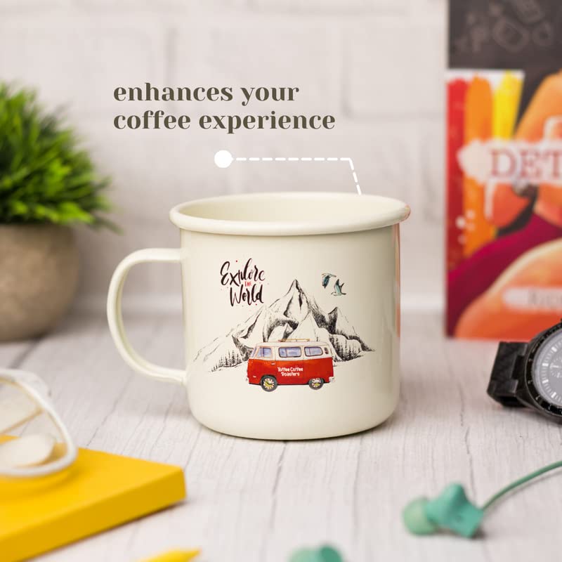 Image of Toffee Coffee Roasters | Cold Brew Gift Box | Vanilla Cold Brew (Pack of 4 Bags) + Enamel Mug | As Seen On Shark Tank | 100% Arabica Coffee, Grounded Coffee Freshly Roasted