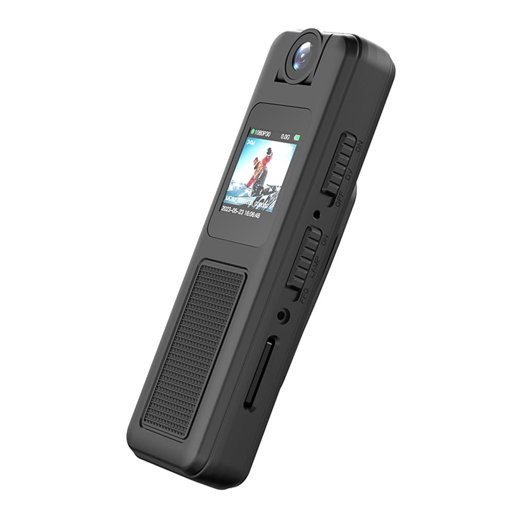 OUNA 1080P Body Camera with Audio and Video Recording Wearable Body Cam Mini Webcam 180° Rotatable Lens IR with Magnetic Back Clip for Law Enforcement Delivery Personal Traveling Outdoor