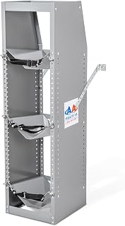 AA Products TR-3-38 Refrigerant Tank Rack Steel Freon Tank Holder Rack Shelving Storage with Top Shelf for Cargo Van, 38" H x 12.2" W x 13" D