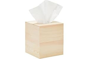 Juvale Unfinished Wood Tissue Box Cover for DIY Custom Design